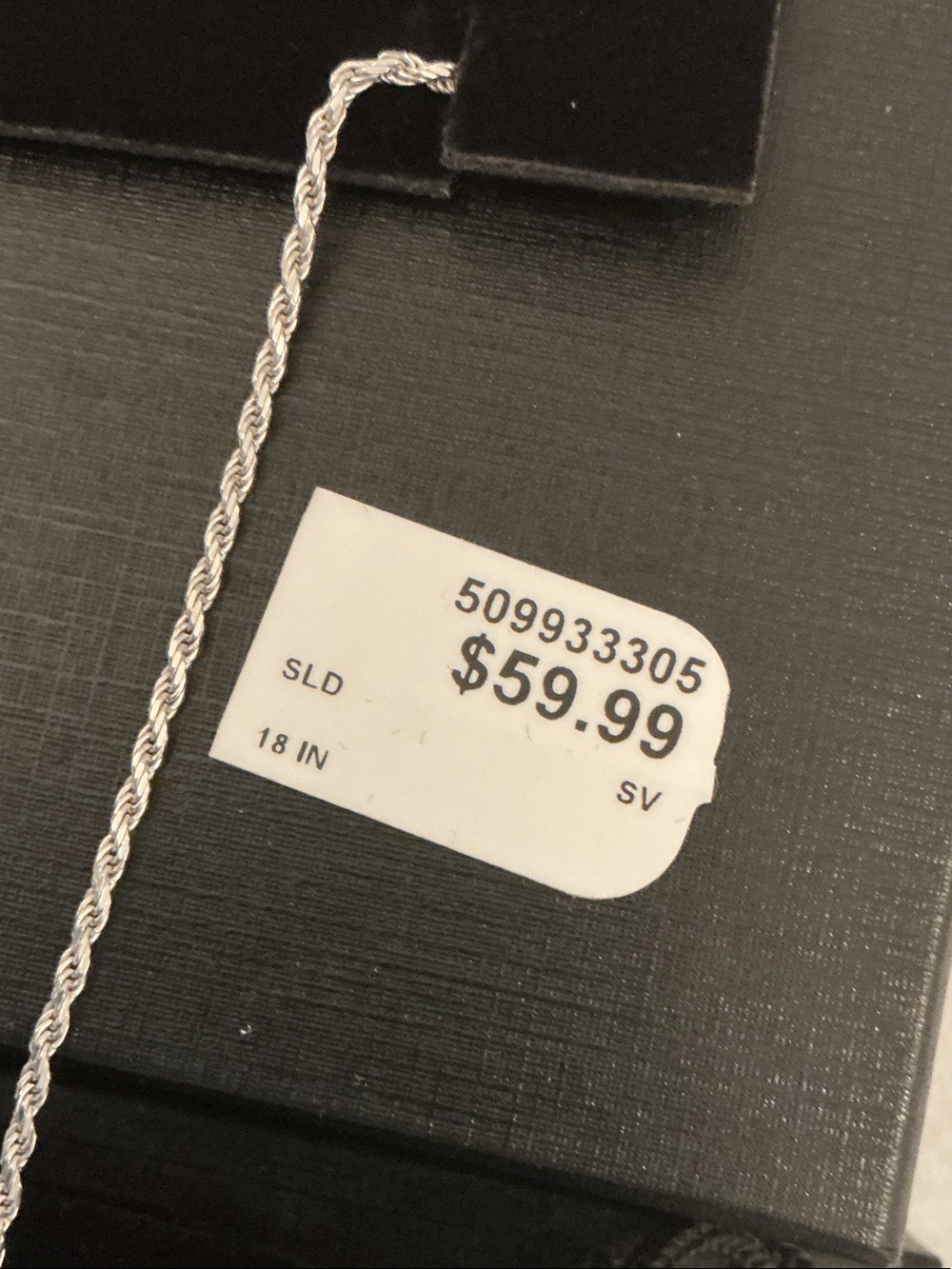 Kay Jewelers 925 Silver 18 inch Rope necklace. - Picture 4 of 4